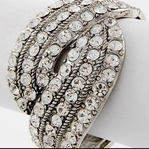 Lovely Rinestones silver Stretch back bracelet
